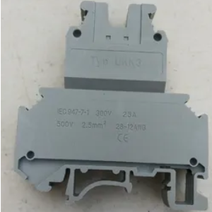 Clema Doble Ukk3 Din Rail 500v 25a 28-12awg Gris