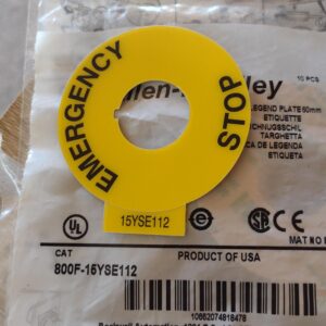 Placas De Leyenda Emergencia Allen Bradley 800f 15yse112